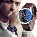 Blue Ray Glass Leather Watches