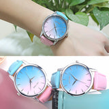 women Rainbow Leather Watch