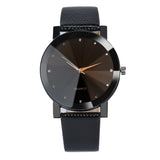 Quartz Stainless Steel Dial Leather Watch