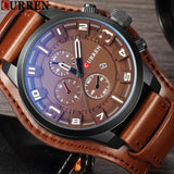 Quartz Wristwatch Leather Waterproof