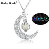 Fashion Women's stone shine moon Charm necklaces