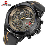 Man Leather Sport Wrist Watch Waterproof Clock